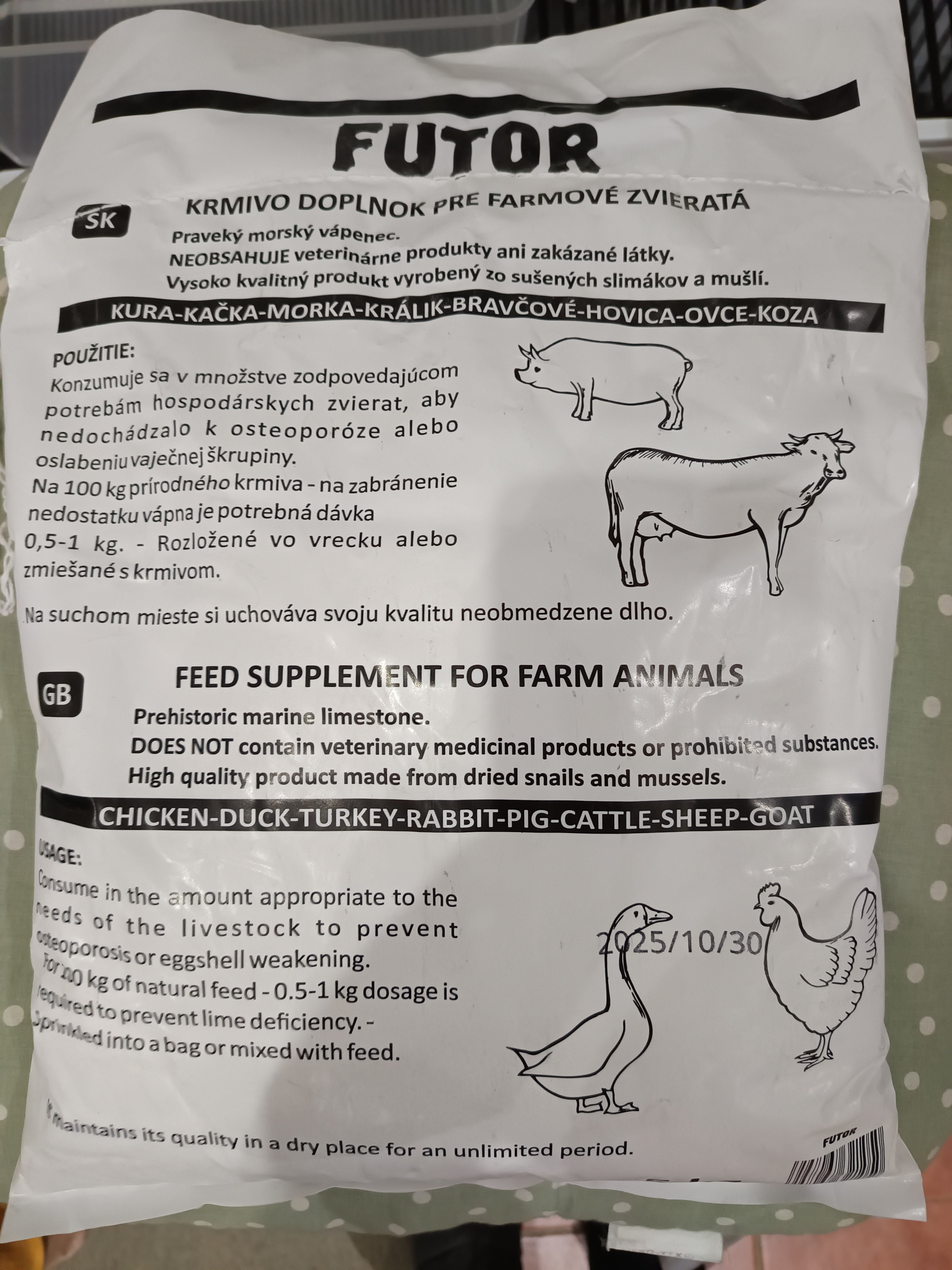 Futor mészkő takarmány kiegészítő 5kg