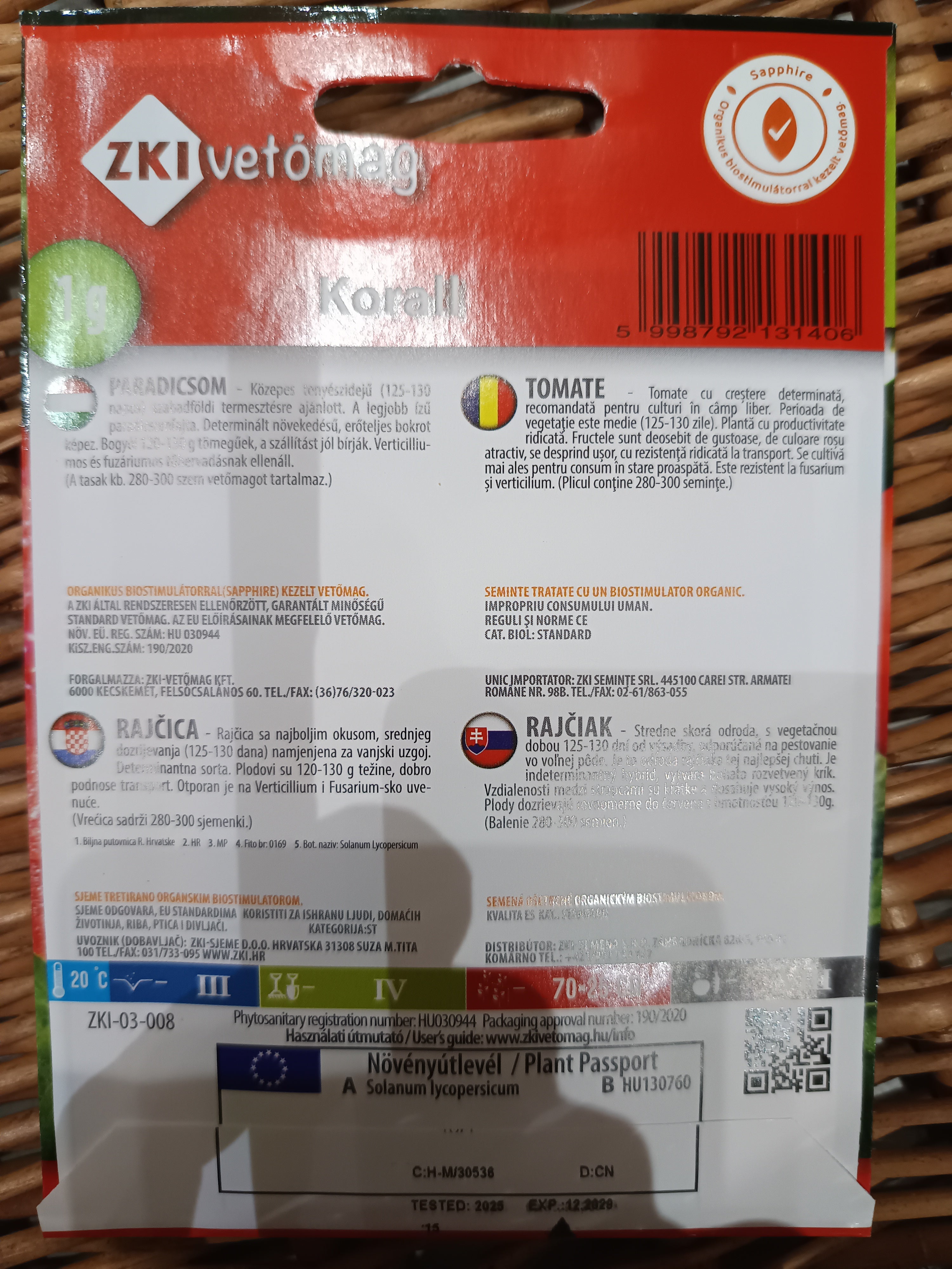 Paradicsom Korall közepes tenyészidejű szabadföldi determinált
