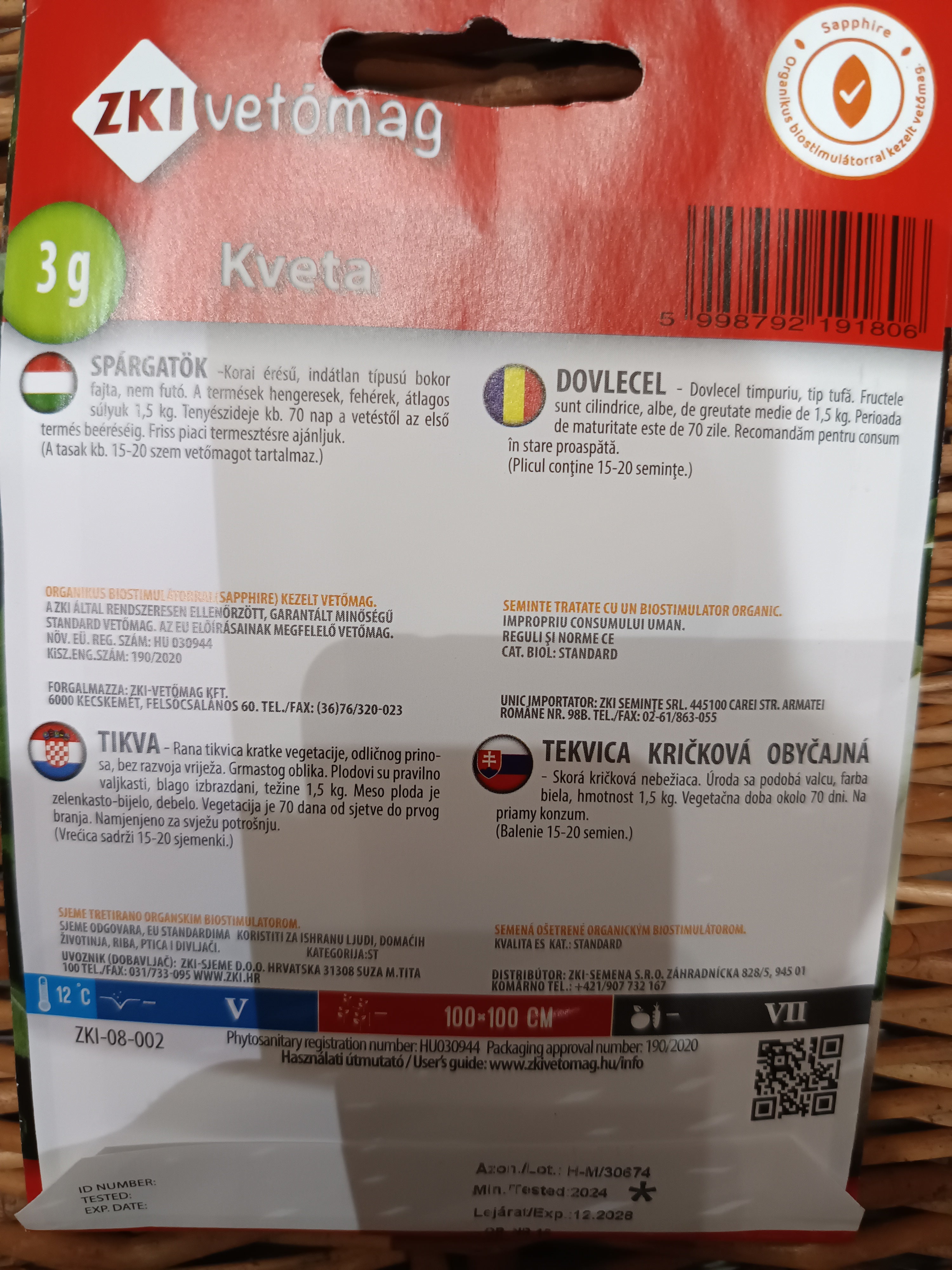 Spárgatök Kveta