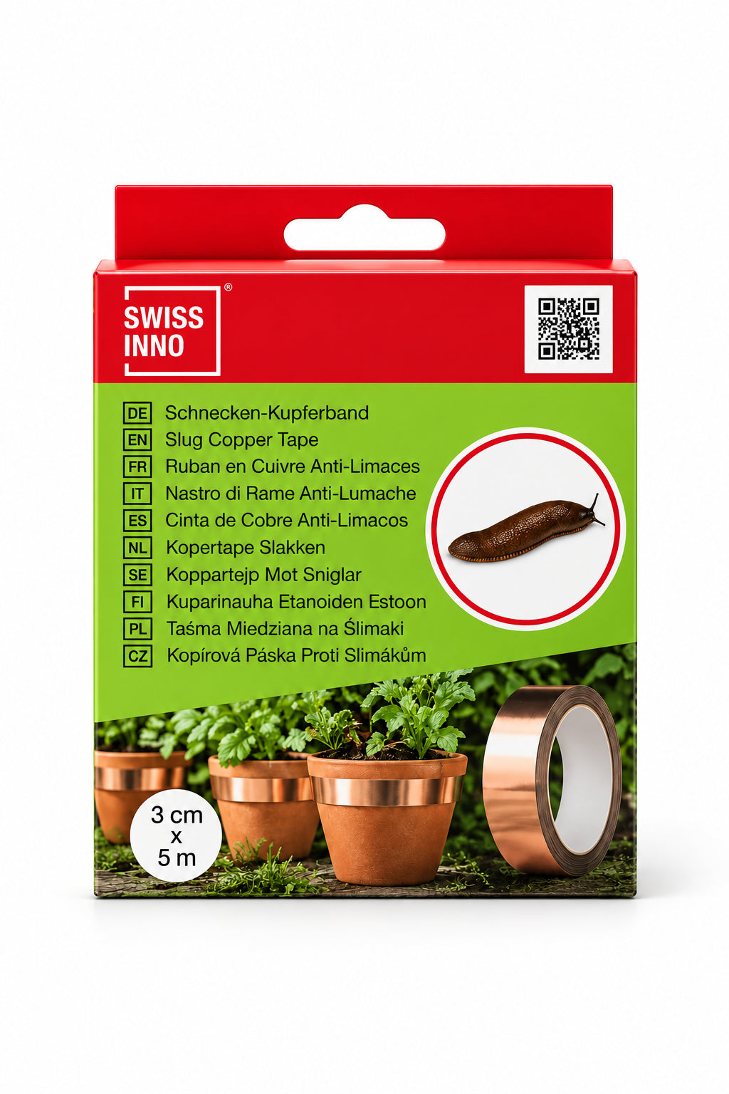 Meztelen csiga távoltartó réz szalag SWISS INNO