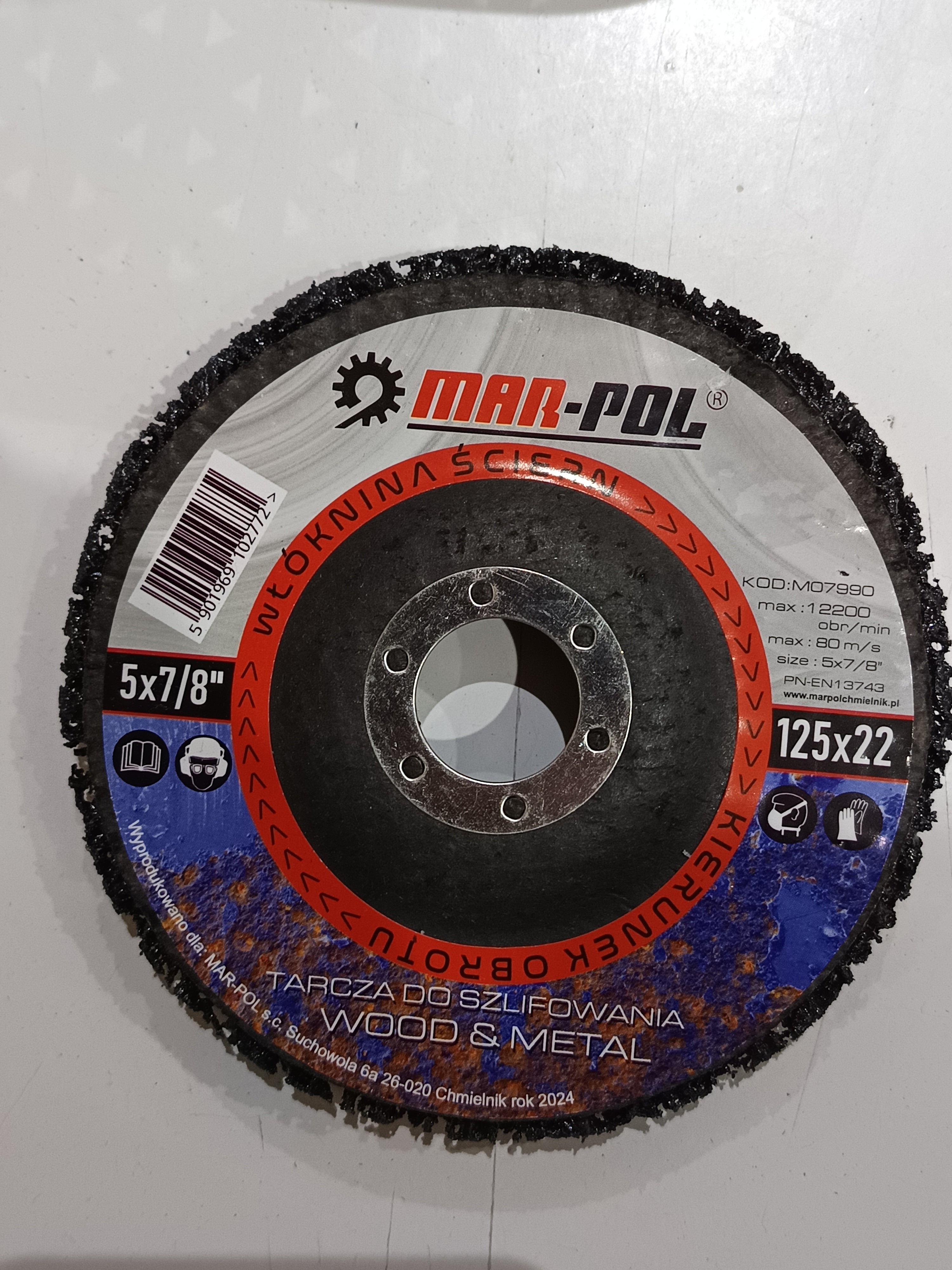 Tisztító korong 125x22 Mar-Pol