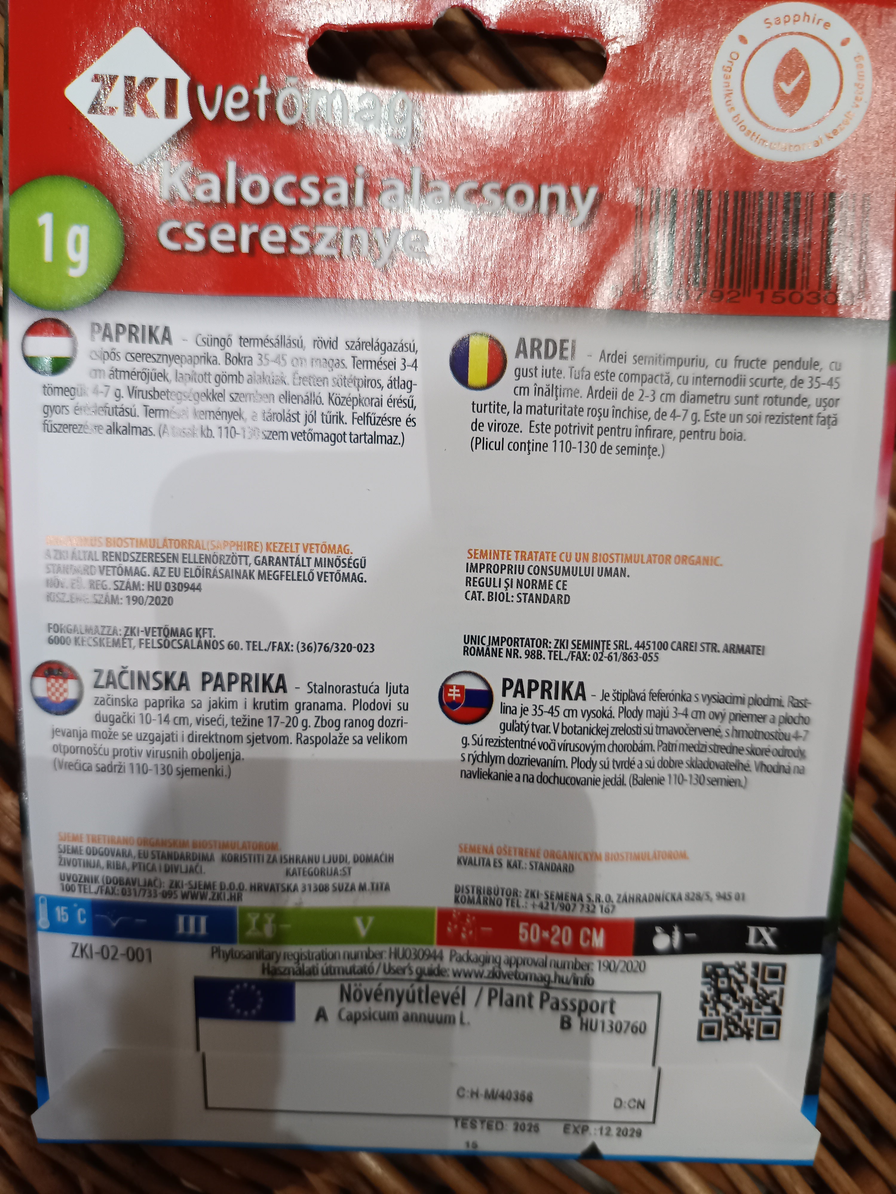 Cseresznyepaprika csípős kalocsai alacsony