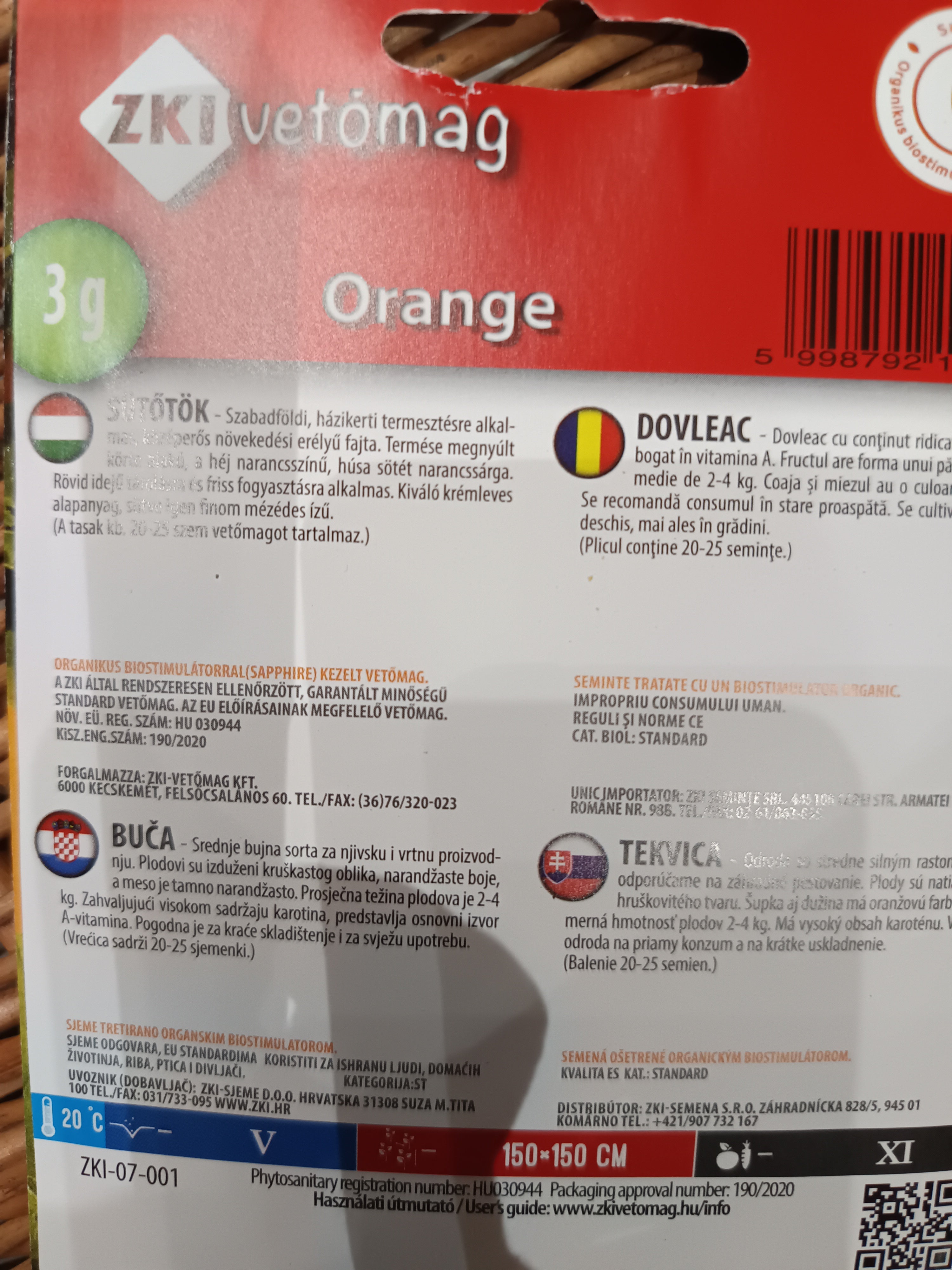 Sütőtök Orange szabadföldi narancssárga