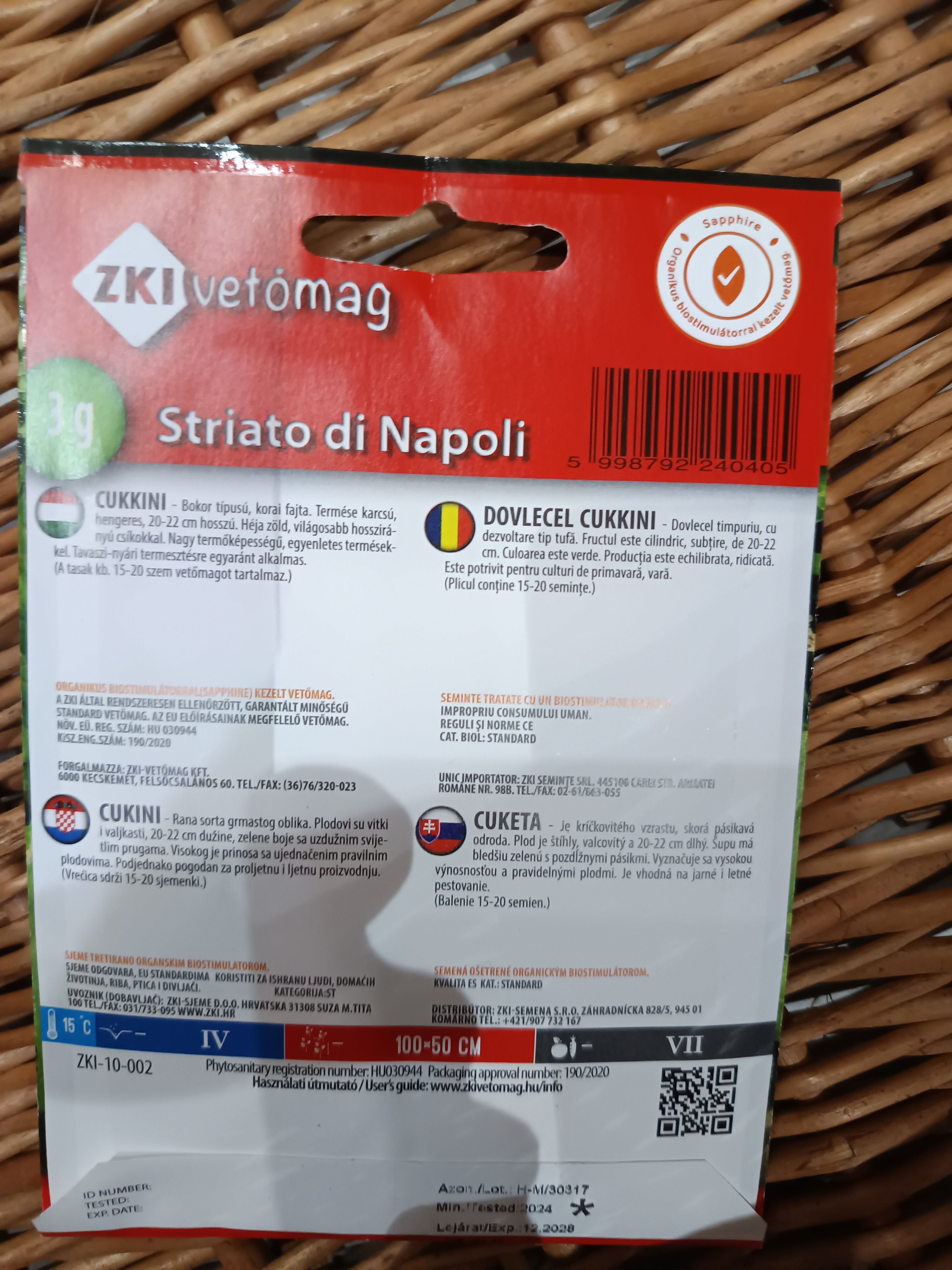 Cukkini korai csíkos