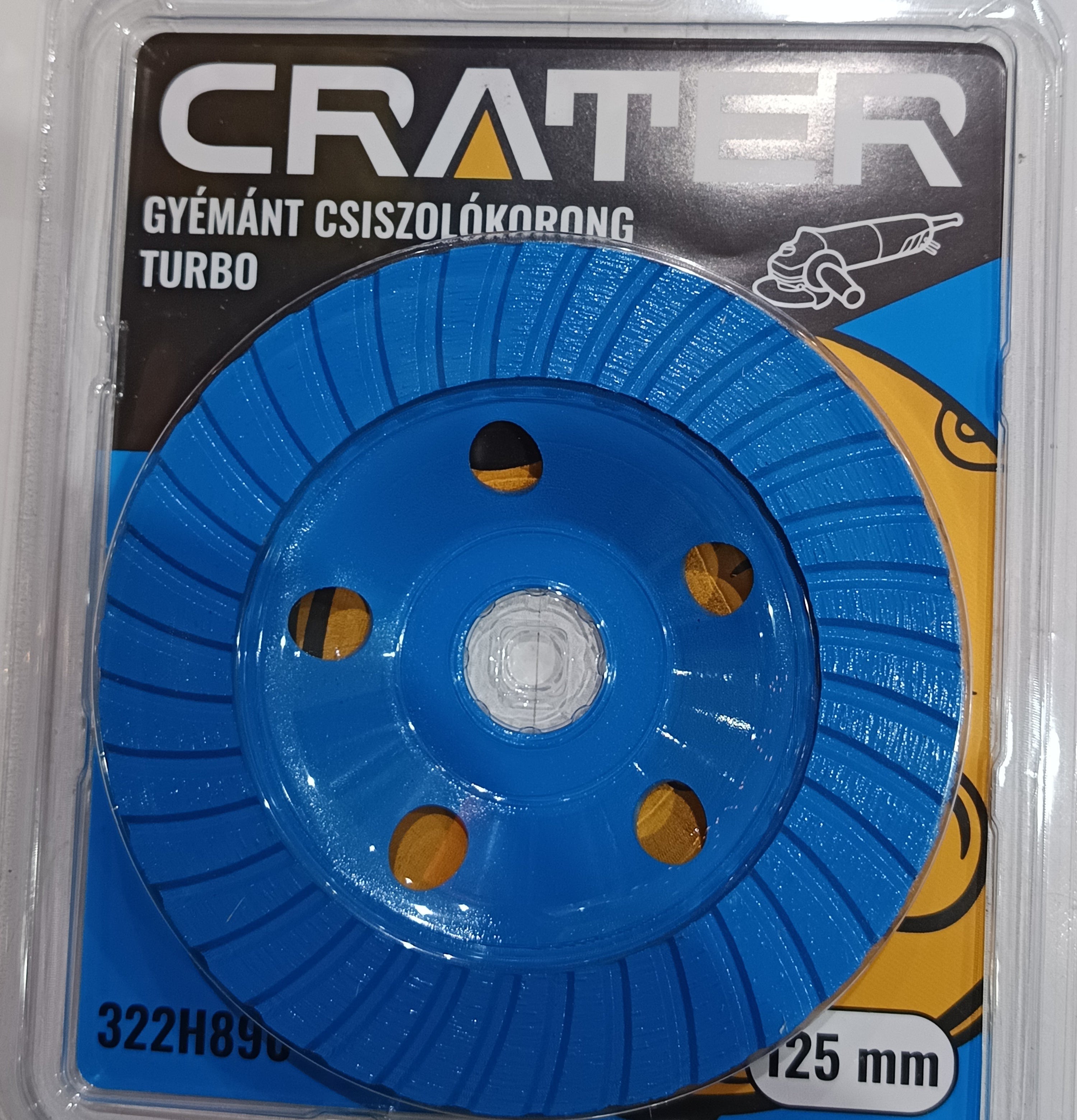 Csiszolókorong gyémánt turbo 125 mm Crater