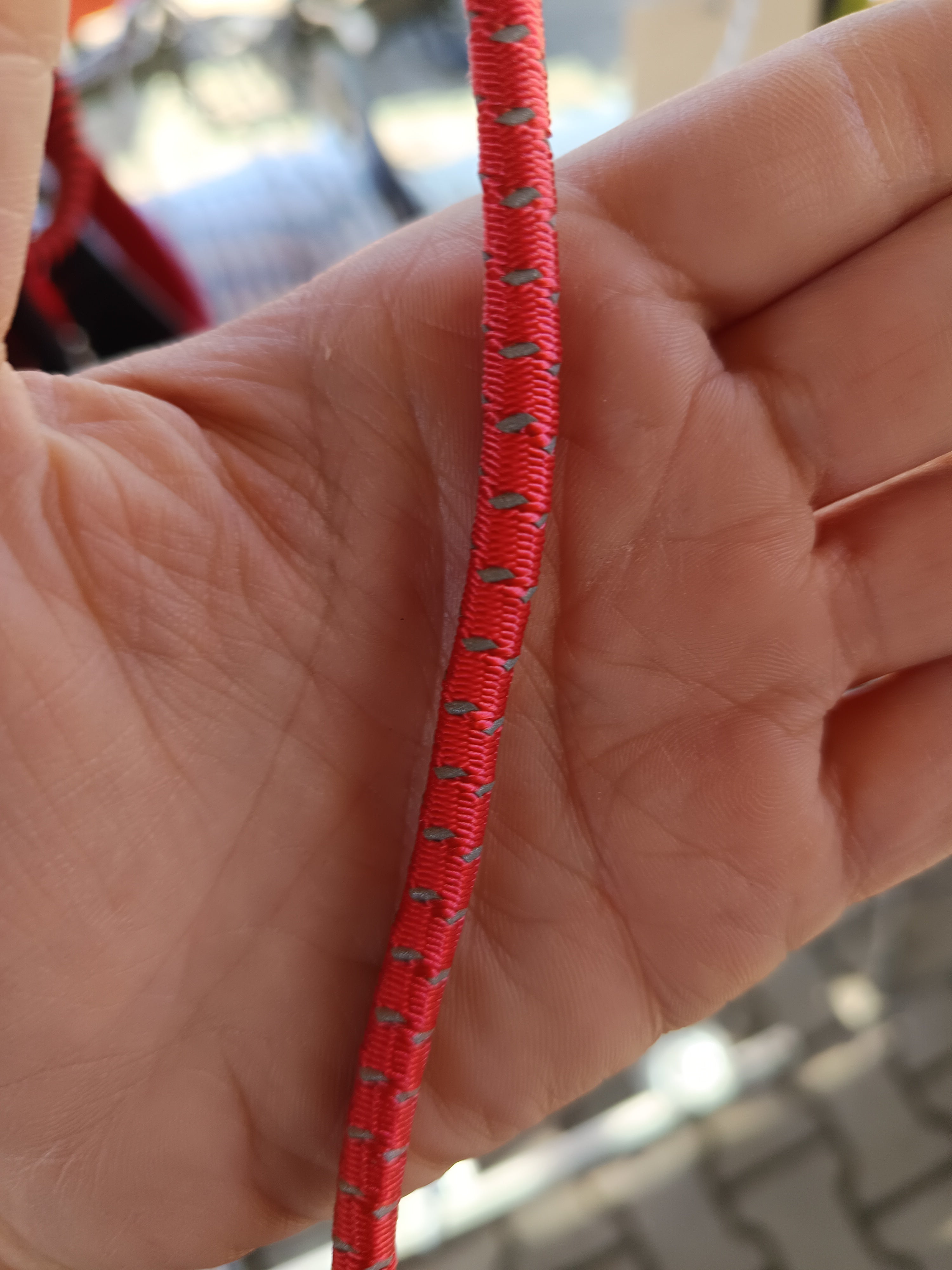 Gumikötél fényvisszaverős 5mm piros-szürke Galco 1m