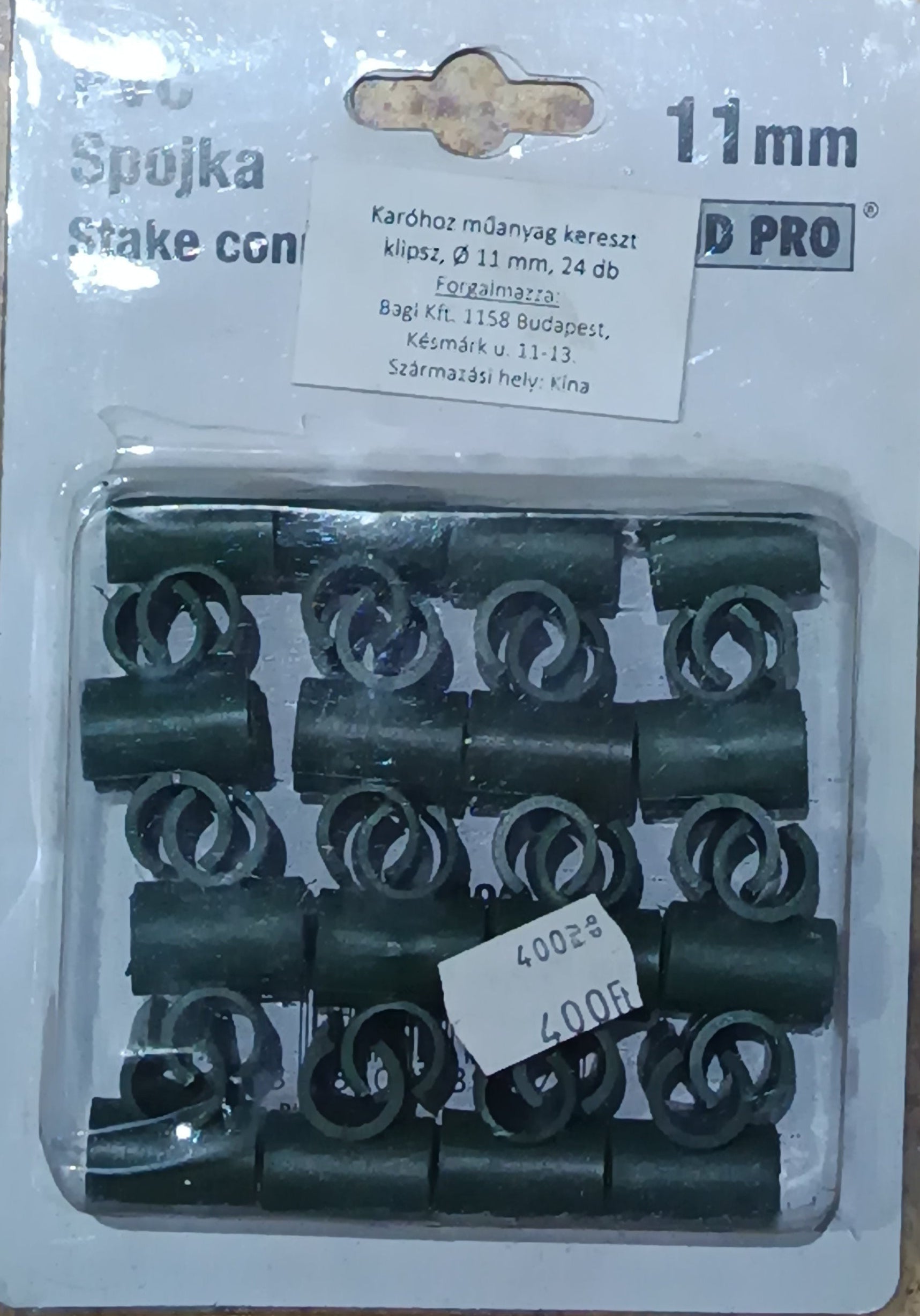 Karóhoz műanyag kereszt klipsz sötét zöld 11 mm 24 db Strend Pro