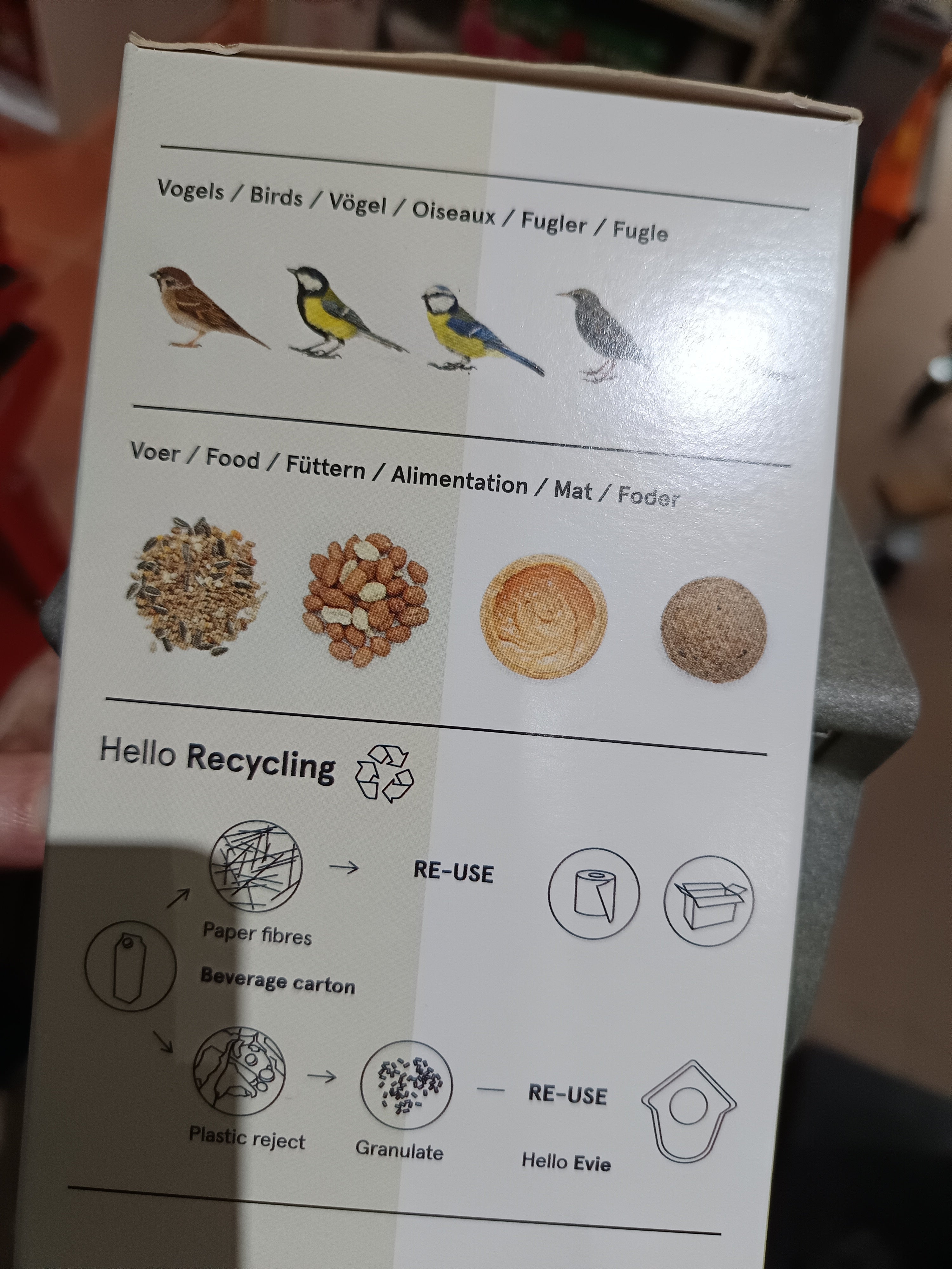 Madáretető újrahasznosított felfüggeszthető