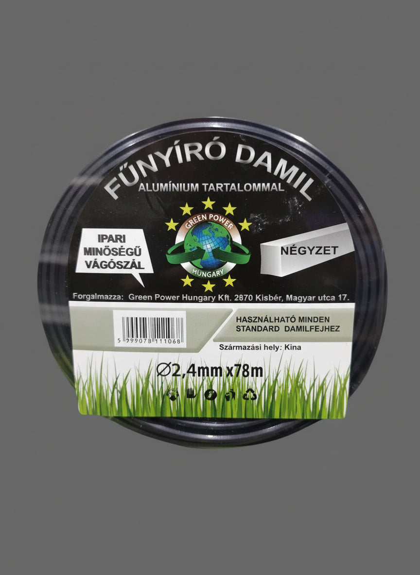 Damil alumínium 2.4mm x 78m, négyélű