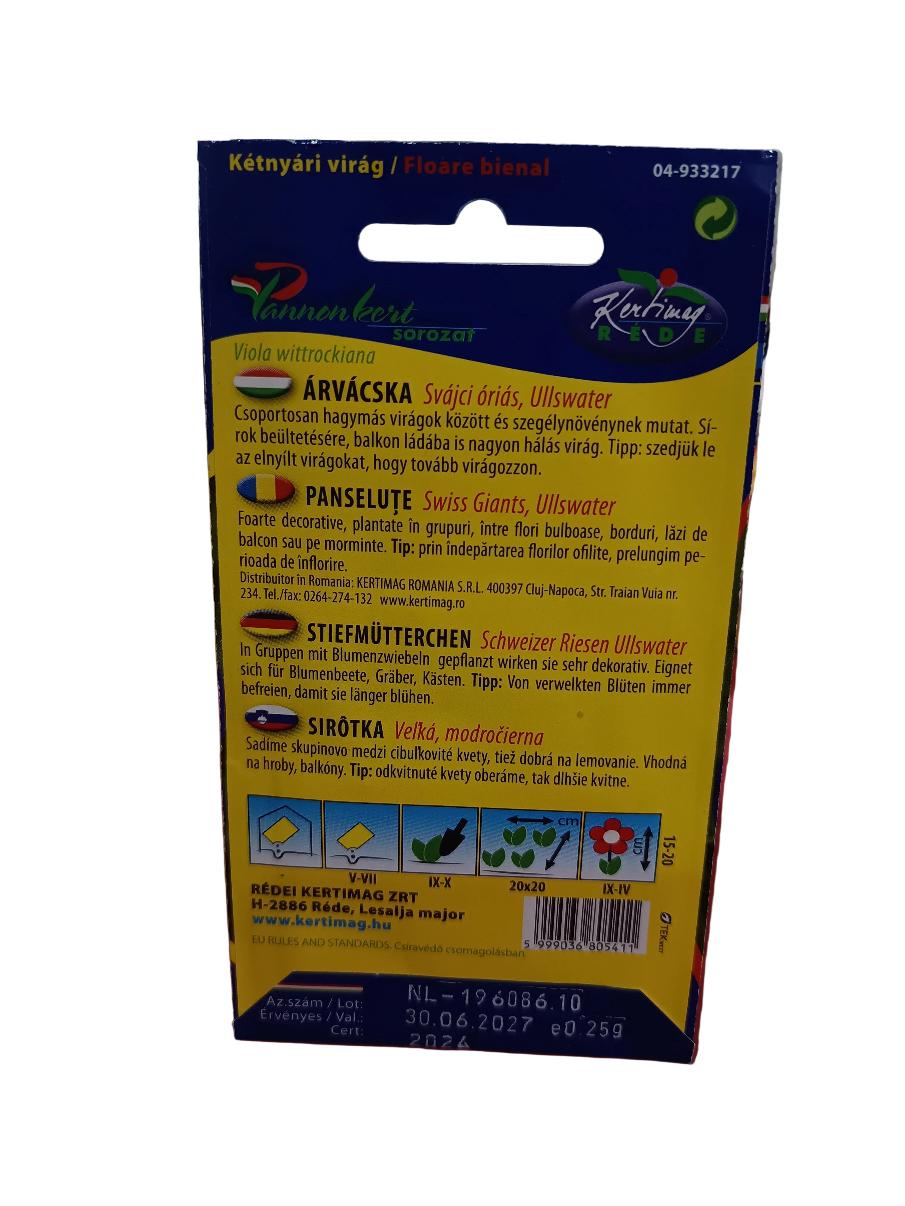 Vetőmag, árvácska, svájci óriás, Ullswater 0,25g