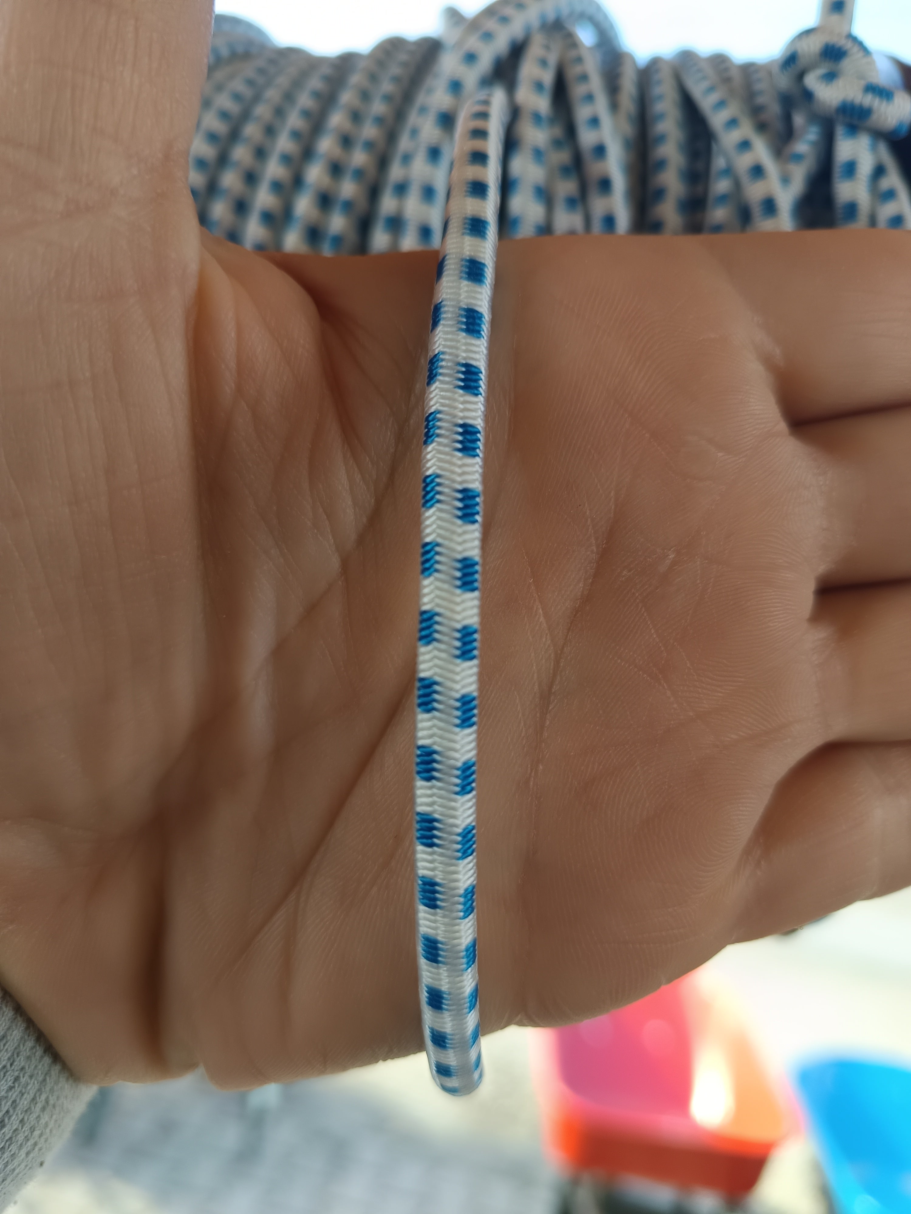 Hajós gumikötél 5mm kék-fehér 1m