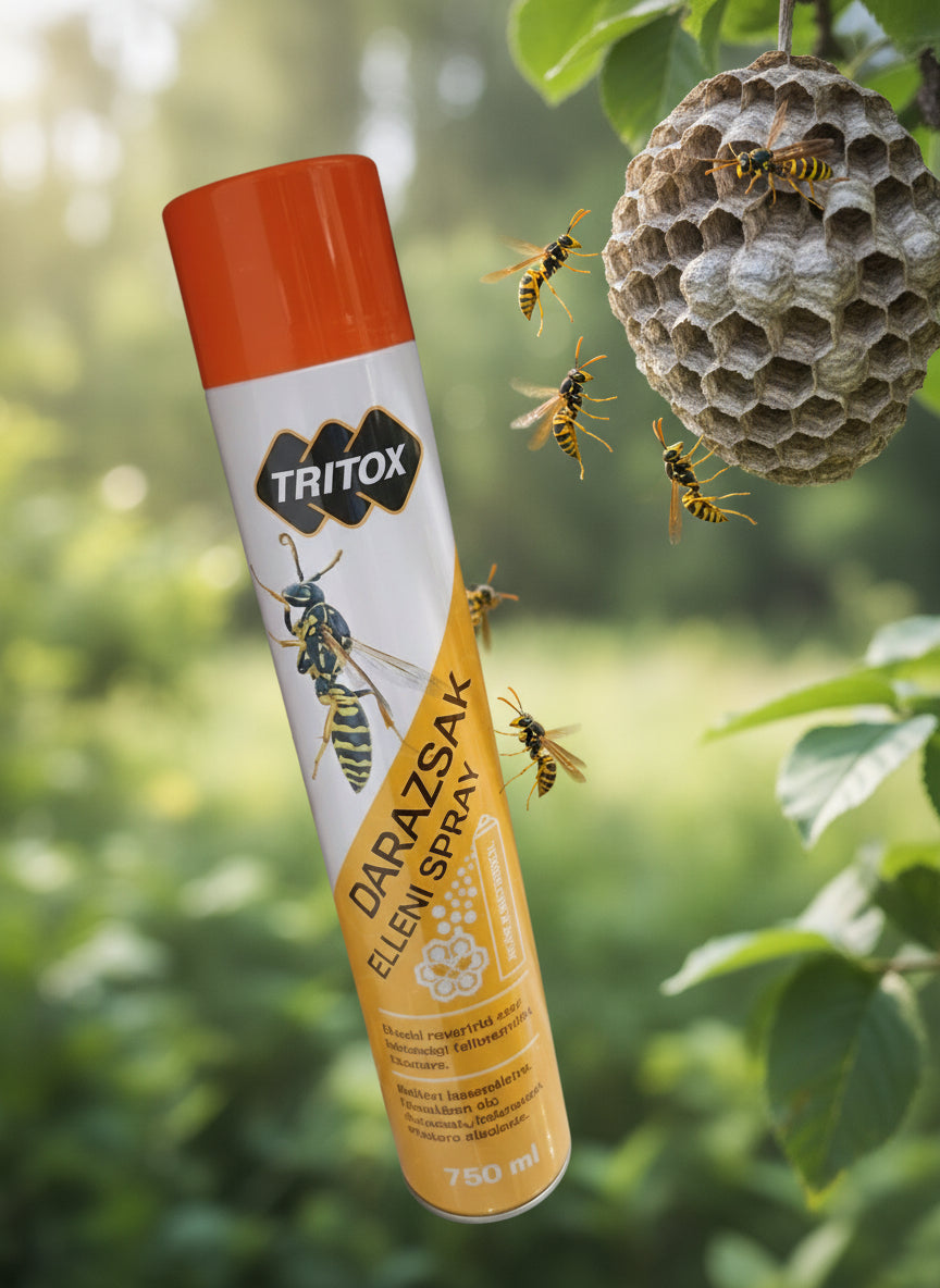 Fészekven élő darazsak, lódarazsak elleni spray 750ml Tritox