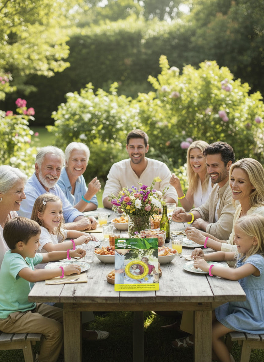 Szúnyog távoltartó citronellás karkötő rózsaszín, sárga, kék színben