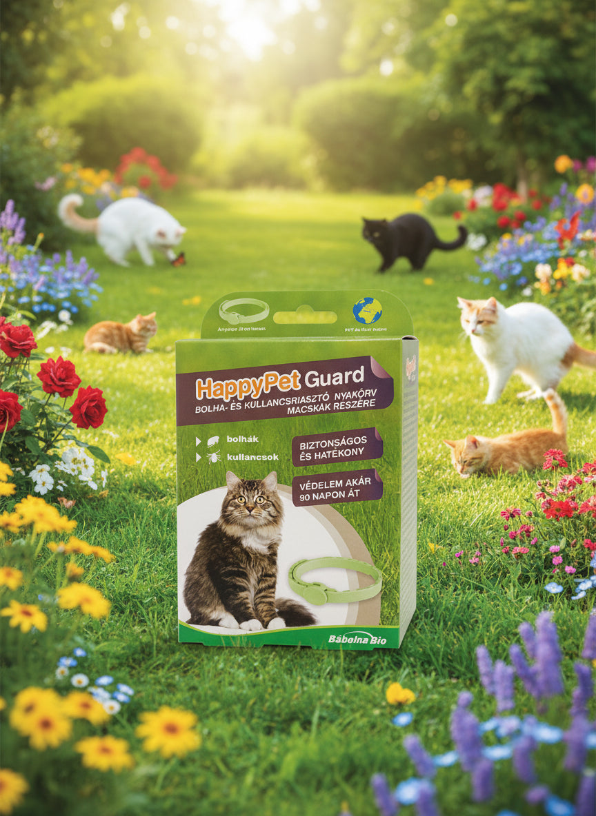 Bolha és kullancs riasztó nyakörv macskáknak Happypet