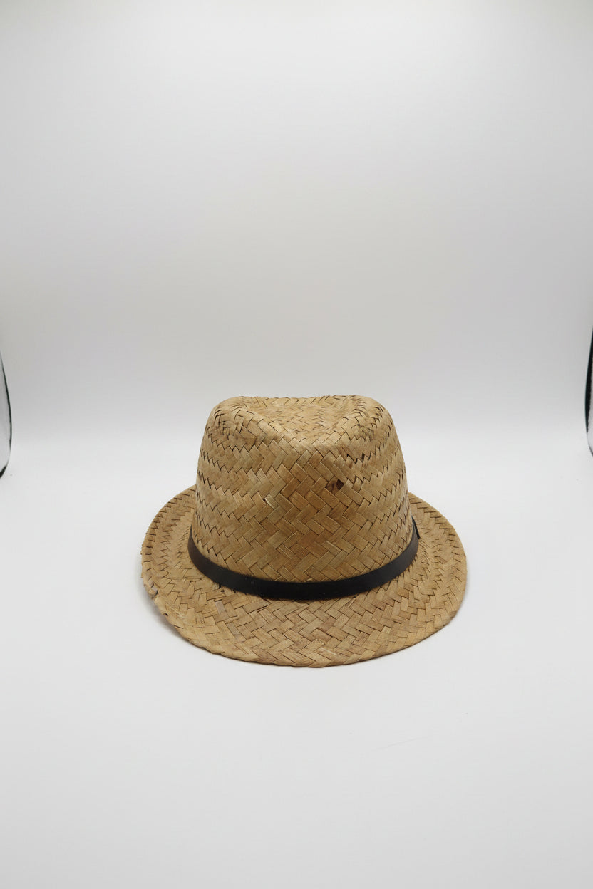 Szalmakalap bőr szíjjal 25 X 27 cm Trilby