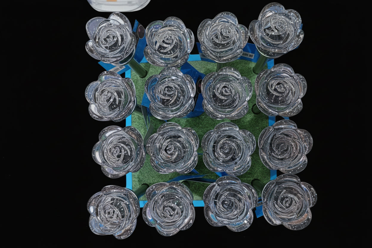 Kerti lámpa - Rózsa alakú napelemes, leszúrható (darabra)