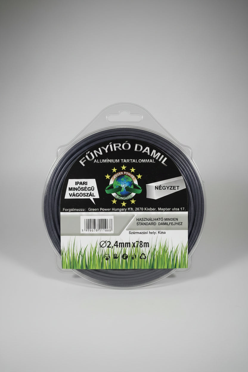 Damil fűnyíródamil 2,4mm x 78m kocka DUAL POWER