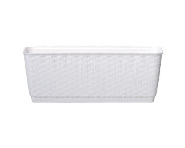 Balkonláda rattan fehér kisebb peremű 60cm