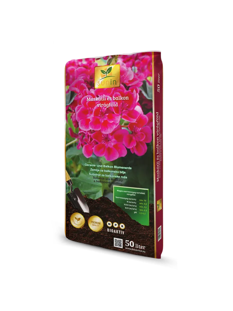 Muskátli- és balkon virágföld Sunin 20L