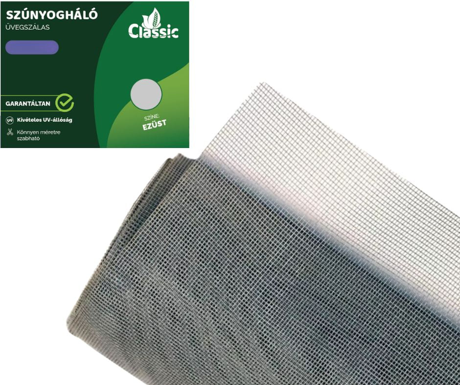 Szúnyogháló üvegszálas ezüst 1,5*30m